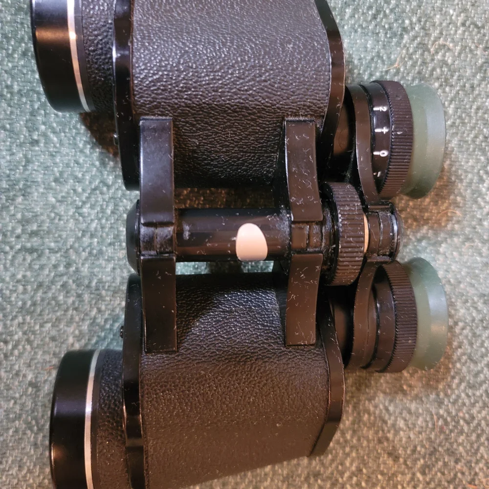 Vintage Focal Kmart 7x35 Binoculars Hard Coated Porro Prism Lens Cover Black